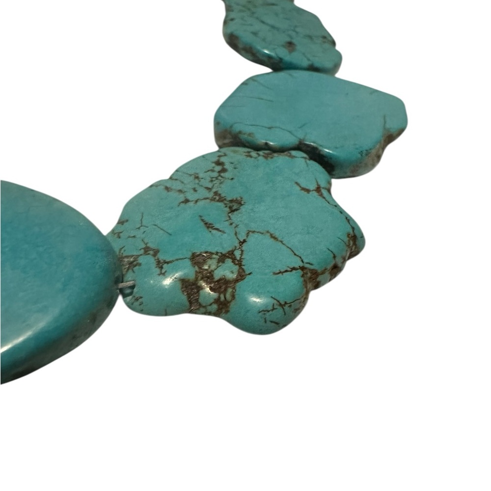 Vintage Turquoise Boulder Stone Statement Necklace - Picture 2 of 7